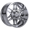 Set 4 22" Edge Off Road 303C Chrome Plated Wheels 22x12 5x5 5x5.5 -44mm Rims