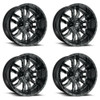 Set 4 Fuel D595 Sledge 20x10 8x180 Gloss Black Milled Wheels 20" -18mm Rims