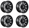 Set 4 Fuel D620 Hardline 20x10 6x135 6x5.5 Black Milled Wheels 20" -19mm