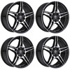 Set 4 17" Edge Street 354MB Gloss Black Machined Wheels 17x7.5 5x4.25 5x4.5 40mm Rims