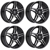Set 4 17" Edge Street 354MB Gloss Black Machined Wheels 17x7.5 5x100 5x4.5 40mm Rims
