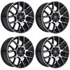 Set 4 18" Edge Street 356MB Gloss Black Machined Wheels 18x8 5x4.25 5x4.5 40mm Rims