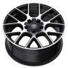 17" Edge Street 356MB Gloss Black Machined Face Wheel 17x7.5 5x4.25 5x4.5 40mm Rim