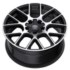 Set 4 16" Edge Street 356MB Gloss Black Machined Wheels 16x7.5 5x100 5x4.5 40mm Rims