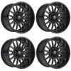 Set 4 22" Edge Off Road 305BM Gloss Black Milled Accents 22x12 8x180 -44mm Rims