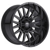 Set 4 22" Edge Off Road 305BM Black Milled Accents Wheels 22x10 5x5 5x5.5 -19mm Rims