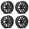 Set 4 20" Fuel D675 Blitz 20x10 6x5.5 Gloss Black Wheels -18mm Lifted Truck Rims