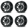 Set 4 Fuel D595 Sledge 22x12 8x180 Gloss Black Milled Wheels 22" -44mm Rims