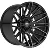 22" Edge Off Road 306BM 22x10 5x5 5x5.5 -19mm Gloss Black Milled Accents Wheel Rim