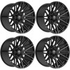 Set 4 22" Edge Off Road 306BM 22x10 5x5 5x5.5 -19mm Gloss Black Milled Wheels