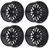 Set 4 22" Edge Off Road 306B 22x10 5x5 5x5.5 -19mm Gloss Black Wheels Truck Rims