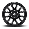 Set 4 22" Fuel D673 Blitz 22x10 6x5.5 Gloss Black Milled Wheels -18mm Lifted Rim