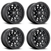 Set 4 15" Fuel D694 Covert 15x8 6x5.5 -19mm Wheels Matte Black Truck Rims