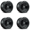Set 4 17" Fuel D633 Zephyr 17x9 5x5 Matte Black Wheels -12mm For Jeep Truck Rims