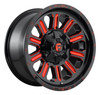 Set 4 Fuel  D621 Hardline 20x10 5x4.5 5x5 Black Red Clear Wheels 20" -18mm