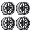 Set 4 20" Arena A120 Terra 20x9 6x5.5 0mm Wheels Gloss Black Machined DDT Lip Rims