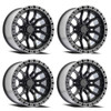 Set 4 20" Arena A120 Terra 20x10 6x5.5 -18mm Gloss Black Machined DDT Lip Wheels Lifted Offroad Truck SUV Rims
