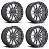 Set 4 20" Fuel D680 Rebel 20x9 6x5.5 Gunmetal Black Bead Ring 20mm Truck Wheels