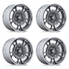 Set 4 20" US Mag UC147 Flagstaff 20x8.5 5x5 1mm Anthracite Mach-Face & Chr-Lip