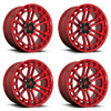 Set 4 Fuel D719 Heater 17x9 6x5.5 Candy Red Machined Wheels 17" -12mm Rims