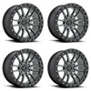 Set 4 Fuel  D680 Rebel 20x10 6x5.5 Gun Metal Black Bead Ring Wheels 20" -18mm
