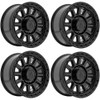 Set 4 18" Arena A119 Boost 18x9 8x180 20mm Satin Black Gloss Black Lip Wheels