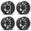 Set 4 Fuel D753 Reaction 20x10 6x135 6x5.5 Black Milled Wheels 20" -18mm