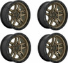 Set 4 17" Fuel D702 Ammo 17x9 5x5 -12mm Wheels Matte Bronze Black Bead Ring Rims
