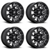 Set 4 20" Fuel D673 Blitz 20x9 6x5.5 Gloss Black Milled Wheels 1mm Truck Rims