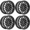 Set 4 20" Arena A126 Javelin 20x9 5x5 0mm Gloss Black Milled Wheels Truck Rims