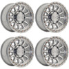 Set 4 17" Arena A128 Enduro 17x9 8x6.5 0mm Gloss Silver Machined Truck Wheels