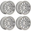Set 4 17" Arena A128 Enduro 17x9 6x135 0mm Gloss Silver Machined Offroad Wheels Truck SUV Rims