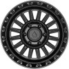 Set 4 17" Arena A130 Podium 17x9 5x5 0mm Satin Black Gloss Black Lip Truck Rims Offroad Wheels