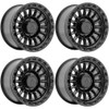 Set 4 17" Arena A130 Podium 17x9 8x170 0mm Satin Black Gloss Black Lip Wheels