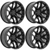 Set 4 20" Arena A131 Sparta 20x10 6x5.5 -18mm Gloss Black Wheels Truck SUV Rims Lifted Offroad