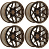 Set 4 20" Arena A133 Rampage 20x9 6x135 0mm Smoked Bronze Wheels Truck SUV Rims Offroad