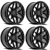 Set 4 20" Arena A133 Rampage 20x9.5 6x5.5 30mm Gloss Black Wheels Truck SUV Rims Offroad