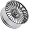 24" Dazz D104 Merlot Silver Brushed Chromed Stainless Steel Lip 24x9 5x4.75 0mm Wheel Premium Rim