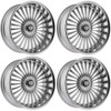 Set 4 24" Dazz D104 Merlot 24x9 5x4.75 0mm Silver Brushed Chrome Steel Lip Wheel Premium Car Street Rimw