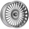 Set 4 24" Dazz D104 Merlot 24x9 5x4.75 0mm Silver Brushed Chrome Steel Lip Wheel Premium Car Street Rimw