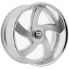 24" Dazz D105 Bussin 24x9 5x4.75 0mm Silver Brushed Chromed Stainless Steel Lip Wheel Premium Car Street Rim