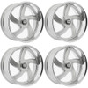 Set 4 24" Dazz D105 Bussin 24x9 5x4.75 0mm Silver Brushed Chromed Steel Lip Rims Premium Car Street Wheels