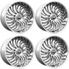 Set 4 24" Dazz D103 Heat 24x9 5x4.75 0mm Silver Brushed Chrome Steel Lip Wheels Premium Car Street Rims