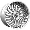 24" Dazz D103 Heat 24x10 5x4.75 0mm Silver Brushed Chromed Stainless Steel Lip Rim Premium Car Street Wheel