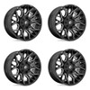 Set 4 Fuel D769 Twitch 22x10 5x4.5 5x5 Glossy Black Milled Wheels 22" -18mm