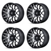 Set 4 20" Moto Metal MO816 Overlook 20x10 8x6.5 -18mm Gloss Black Machined Rims Lifted Offroad Truck Wheels