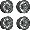 Set 4 Fuel D680 Rebel 22x10 6x5.5 Gunmetal Black Bead Ring Wheels 22" -13mm Rims