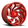 Set 4 Fuel D754 Reaction 24x12 8x6.5 Candy Red Milled Wheels 24" -44mm Rims