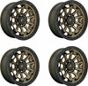 Set 4 20" Fuel D696 Covert 20x9 8x6.5 20mm Wheels Bronze Black Bead Ring Rims