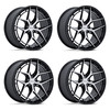 Set 4 20" Niche NC286 Riviera 20x9 5x120 27mm Gloss Black Machined Face Wheels